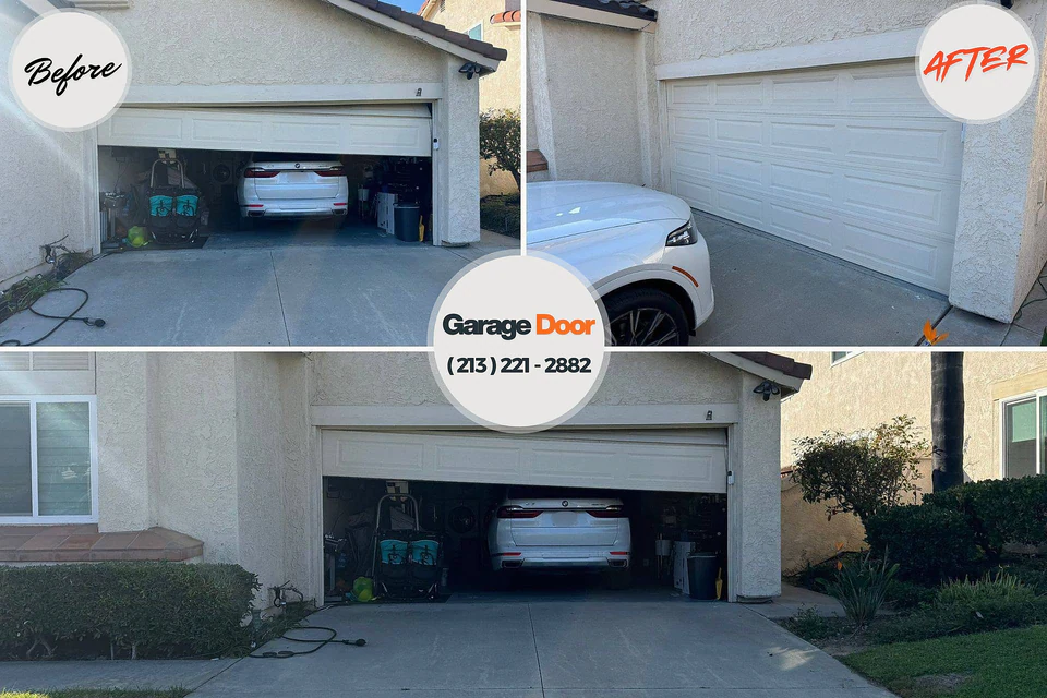 Before and after: garage door repair Wildwood, NJ